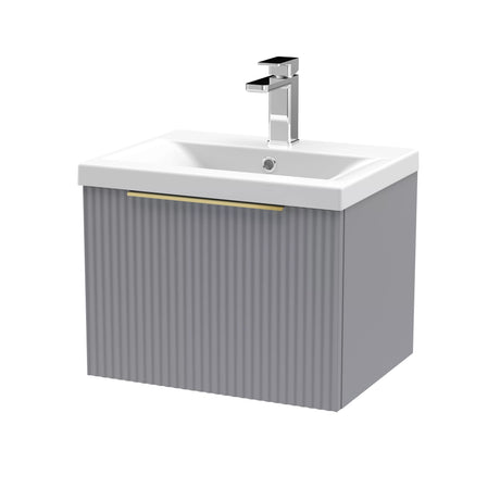 Tixall Fluted Front Wall Hung Vanity Basin Unit with Choice of Size, Colour and Handle Options