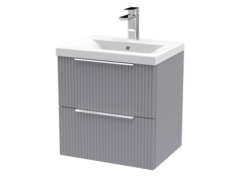 Tixall Fluted Front Wall Hung Vanity Basin Unit with Choice of Size, Colour and Handle Options