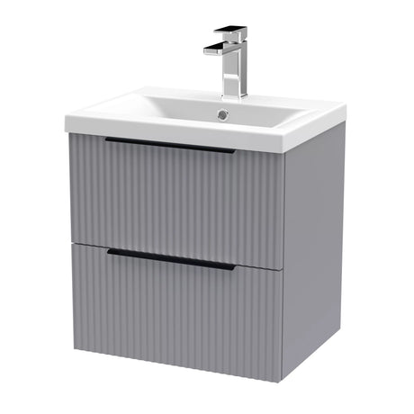 Tixall Fluted Front Wall Hung Vanity Basin Unit with Choice of Size, Colour and Handle Options