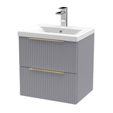 Tixall Fluted Front Wall Hung Vanity Basin Unit with Choice of Size, Colour and Handle Options