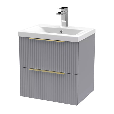 Tixall Fluted Front Wall Hung Vanity Basin Unit with Choice of Size, Colour and Handle Options