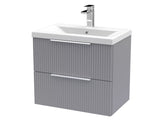 Tixall Fluted Front Wall Hung Vanity Basin Unit with Choice of Size, Colour and Handle Options