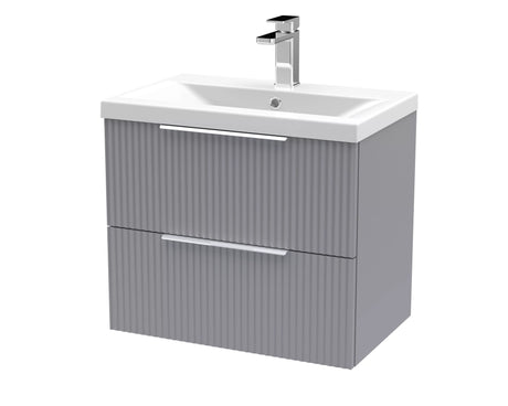 Tixall Fluted Front Wall Hung Vanity Basin Unit with Choice of Size, Colour and Handle Options