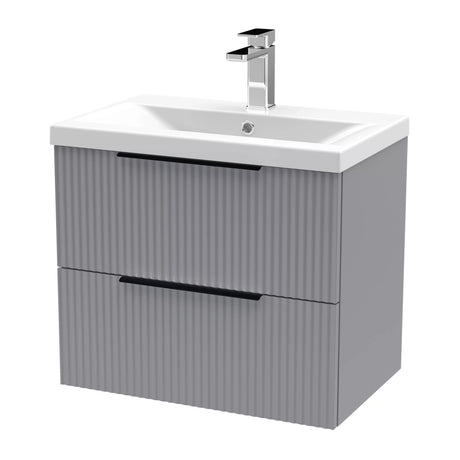 Tixall Fluted Front Wall Hung Vanity Basin Unit with Choice of Size, Colour and Handle Options