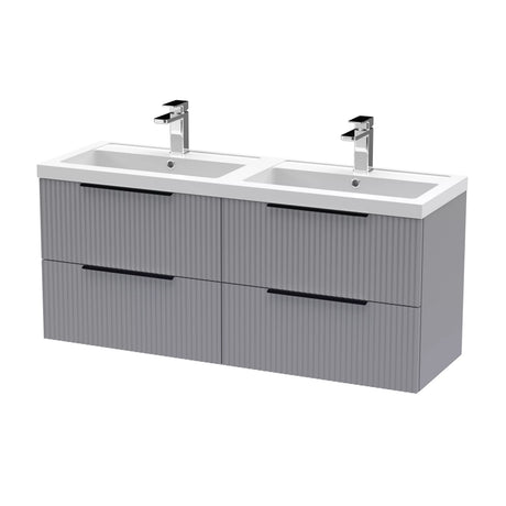 Tixall Fluted Front Wall Hung Vanity Basin Unit with Choice of Size, Colour and Handle Options