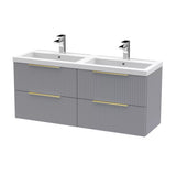 Tixall Fluted Front Wall Hung Vanity Basin Unit with Choice of Size, Colour and Handle Options