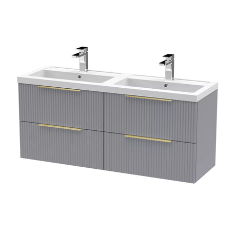 Tixall Fluted Front Wall Hung Vanity Basin Unit with Choice of Size, Colour and Handle Options