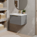 Fluted Front Wall Hung Vanity Basin Unit with Choice of Size, Colour and Handle Options