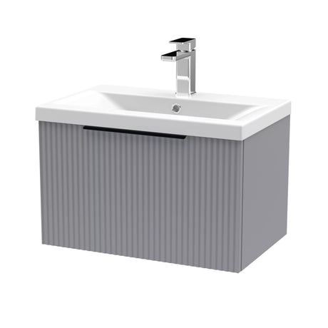 Tixall Fluted Front Wall Hung Vanity Basin Unit with Choice of Size, Colour and Handle Options