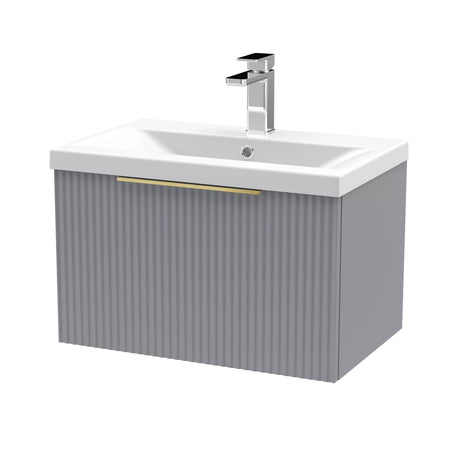 Tixall Fluted Front Wall Hung Vanity Basin Unit with Choice of Size, Colour and Handle Options