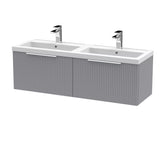Tixall Fluted Front Wall Hung Vanity Basin Unit with Choice of Size, Colour and Handle Options