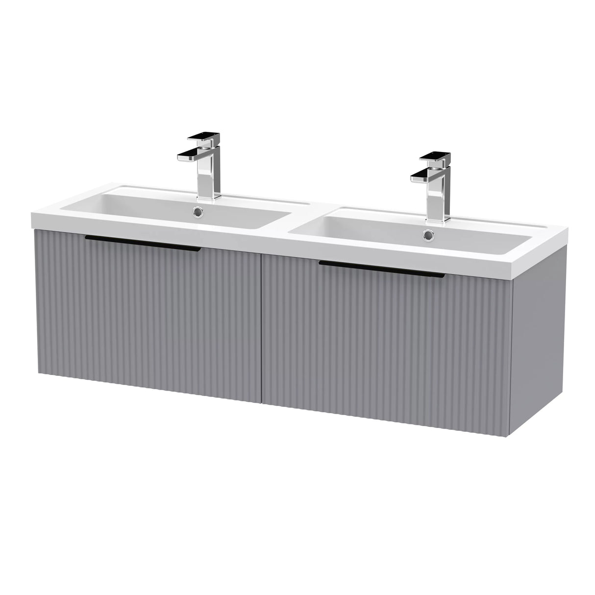 Tixall Fluted Front Wall Hung Vanity Basin Unit with Choice of Size, Colour and Handle Options
