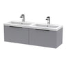 Tixall Fluted Front Wall Hung Vanity Basin Unit with Choice of Size, Colour and Handle Options