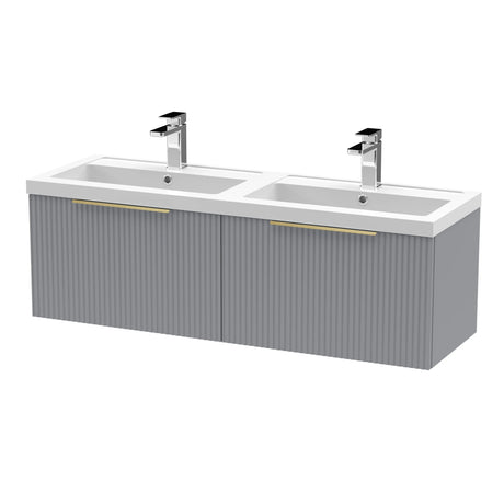 Tixall Fluted Front Wall Hung Vanity Basin Unit with Choice of Size, Colour and Handle Options