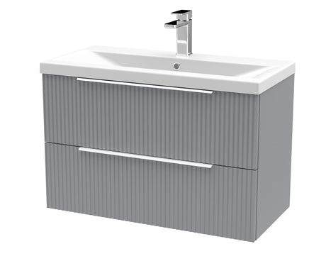 Tixall Fluted Front Wall Hung Vanity Basin Unit with Choice of Size, Colour and Handle Options