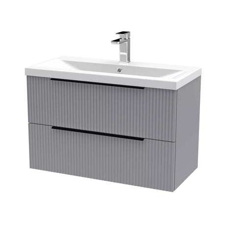 Tixall Fluted Front Wall Hung Vanity Basin Unit with Choice of Size, Colour and Handle Options