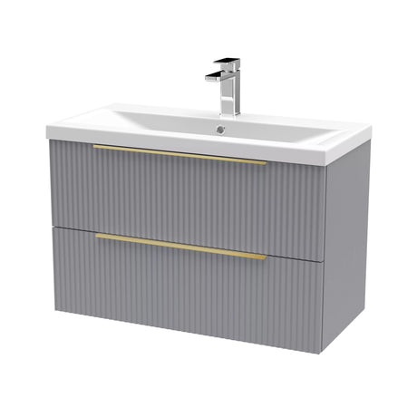 Tixall Fluted Front Wall Hung Vanity Basin Unit with Choice of Size, Colour and Handle Options