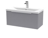 Tixall Fluted Front Wall Hung Vanity Basin Unit with Choice of Size, Colour and Handle Options