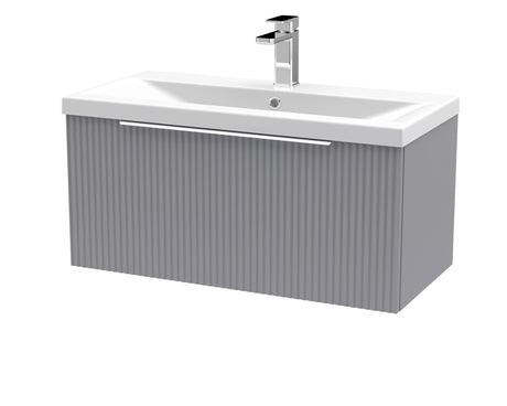 Tixall Fluted Front Wall Hung Vanity Basin Unit with Choice of Size, Colour and Handle Options