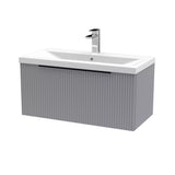 Tixall Fluted Front Wall Hung Vanity Basin Unit with Choice of Size, Colour and Handle Options