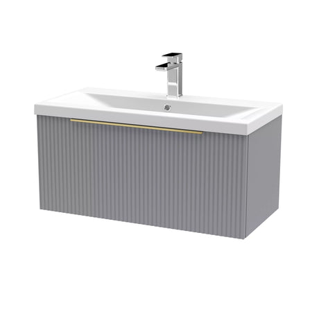 Tixall Fluted Front Wall Hung Vanity Basin Unit with Choice of Size, Colour and Handle Options
