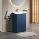 Fluted Front Floor Standing Vanity Basin Unit with Choice of Size, Colour and Handle Options