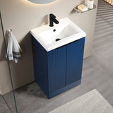 Fluted Front Floor Standing Vanity Basin Unit with Choice of Size, Colour and Handle Options