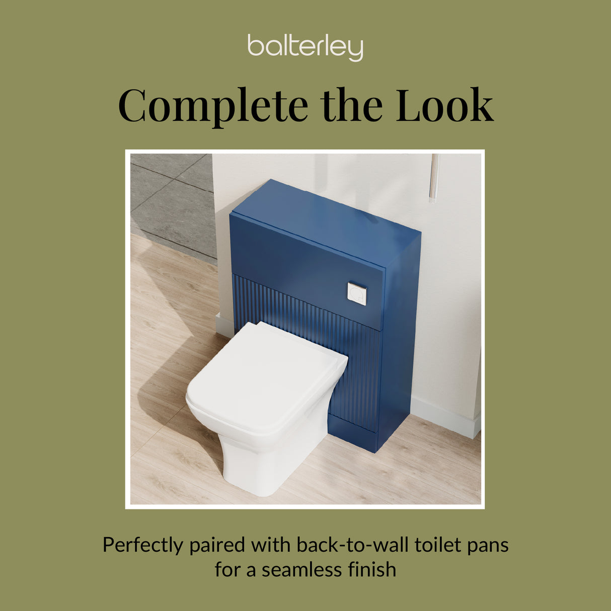 Fluted Front Floor Standing WC Unit, 500mm, Choice of Colour