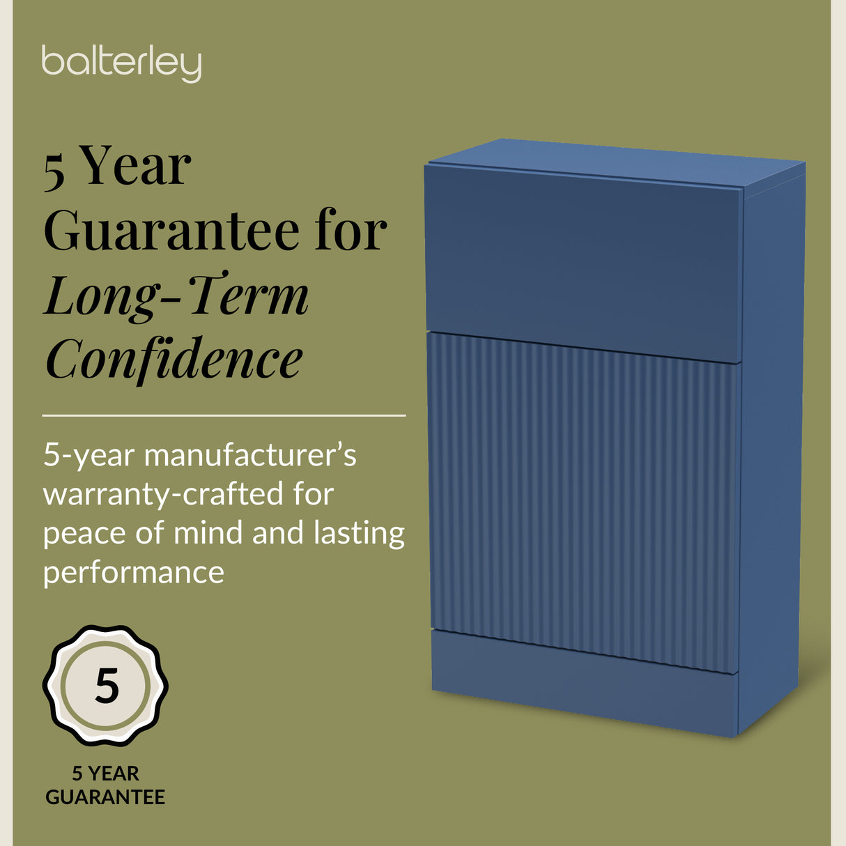 Fluted Front Floor Standing WC Unit, 500mm, Choice of Colour