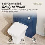 Fluted Front Floor Standing WC Unit, 500mm, Choice of Colour