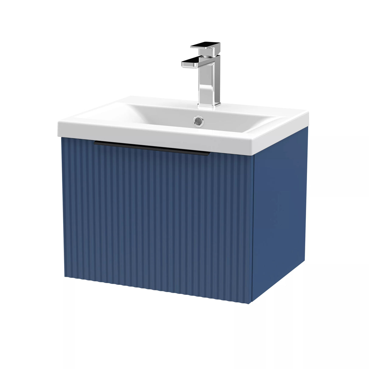 Tixall Fluted Front Wall Hung Vanity Basin Unit with Choice of Size, Colour and Handle Options