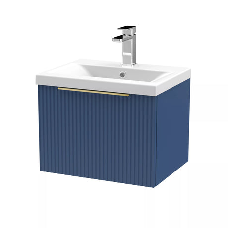 Tixall Fluted Front Wall Hung Vanity Basin Unit with Choice of Size, Colour and Handle Options