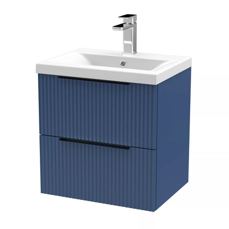 Tixall Fluted Front Wall Hung Vanity Basin Unit with Choice of Size, Colour and Handle Options