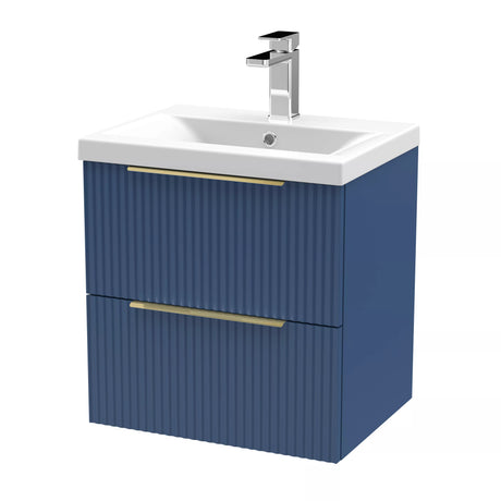 Tixall Fluted Front Wall Hung Vanity Basin Unit with Choice of Size, Colour and Handle Options