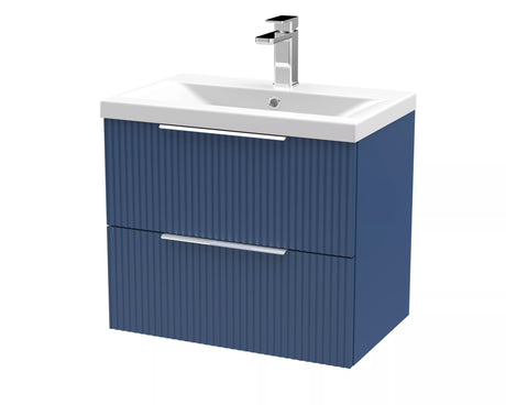 Tixall Fluted Front Wall Hung Vanity Basin Unit with Choice of Size, Colour and Handle Options