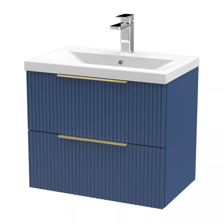 Tixall Fluted Front Wall Hung Vanity Basin Unit with Choice of Size, Colour and Handle Options