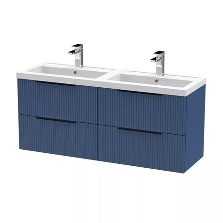 Tixall Fluted Front Wall Hung Vanity Basin Unit with Choice of Size, Colour and Handle Options