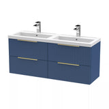 Tixall Fluted Front Wall Hung Vanity Basin Unit with Choice of Size, Colour and Handle Options