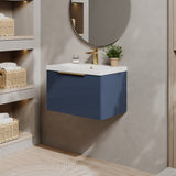 Fluted Front Wall Hung Vanity Basin Unit with Choice of Size, Colour and Handle Options