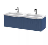 Tixall Fluted Front Wall Hung Vanity Basin Unit with Choice of Size, Colour and Handle Options