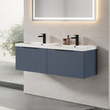Fluted Front Wall Hung Vanity Basin Unit with Choice of Size, Colour and Handle Options