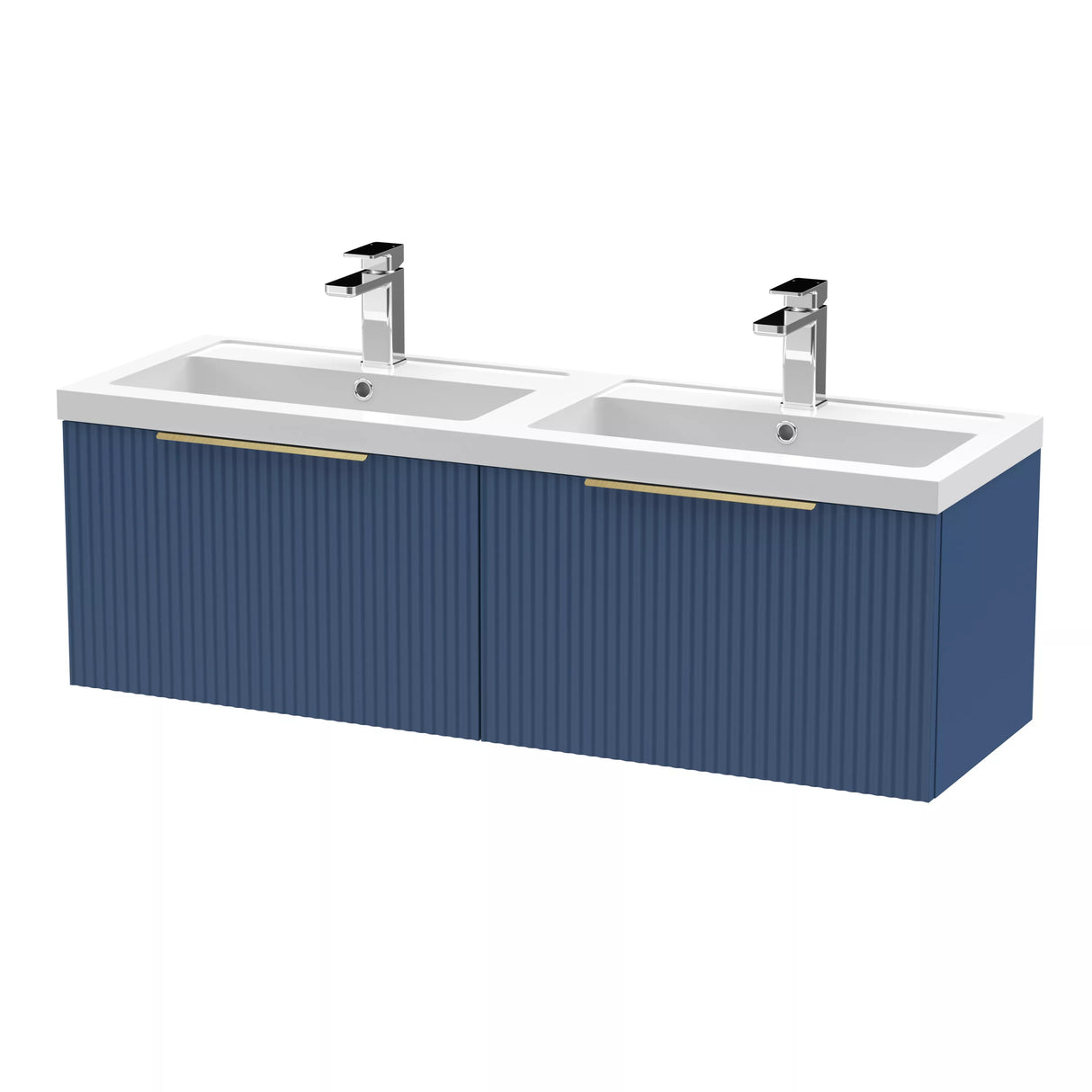 Tixall Fluted Front Wall Hung Vanity Basin Unit with Choice of Size, Colour and Handle Options