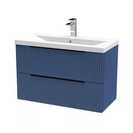 Tixall Fluted Front Wall Hung Vanity Basin Unit with Choice of Size, Colour and Handle Options