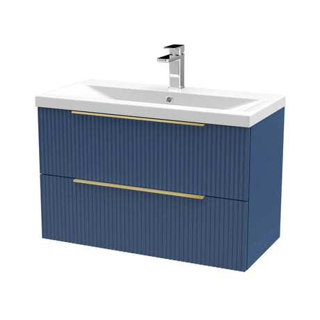 Tixall Fluted Front Wall Hung Vanity Basin Unit with Choice of Size, Colour and Handle Options