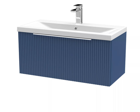 Tixall Fluted Front Wall Hung Vanity Basin Unit with Choice of Size, Colour and Handle Options