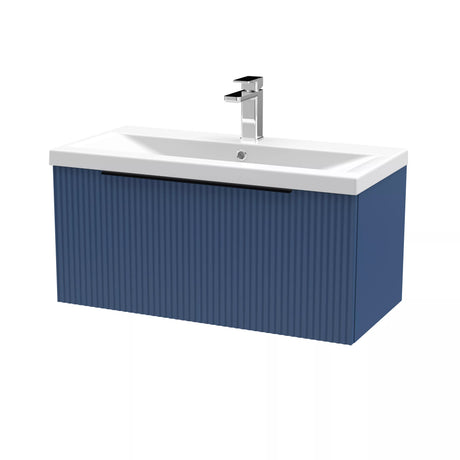 Tixall Fluted Front Wall Hung Vanity Basin Unit with Choice of Size, Colour and Handle Options