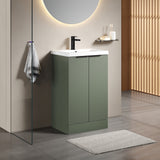 Fluted Front Floor Standing Vanity Basin Unit with Choice of Size, Colour and Handle Options