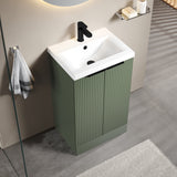 Fluted Front Floor Standing Vanity Basin Unit with Choice of Size, Colour and Handle Options
