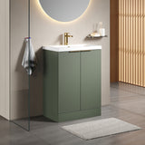 Fluted Front Floor Standing Vanity Basin Unit with Choice of Size, Colour and Handle Options