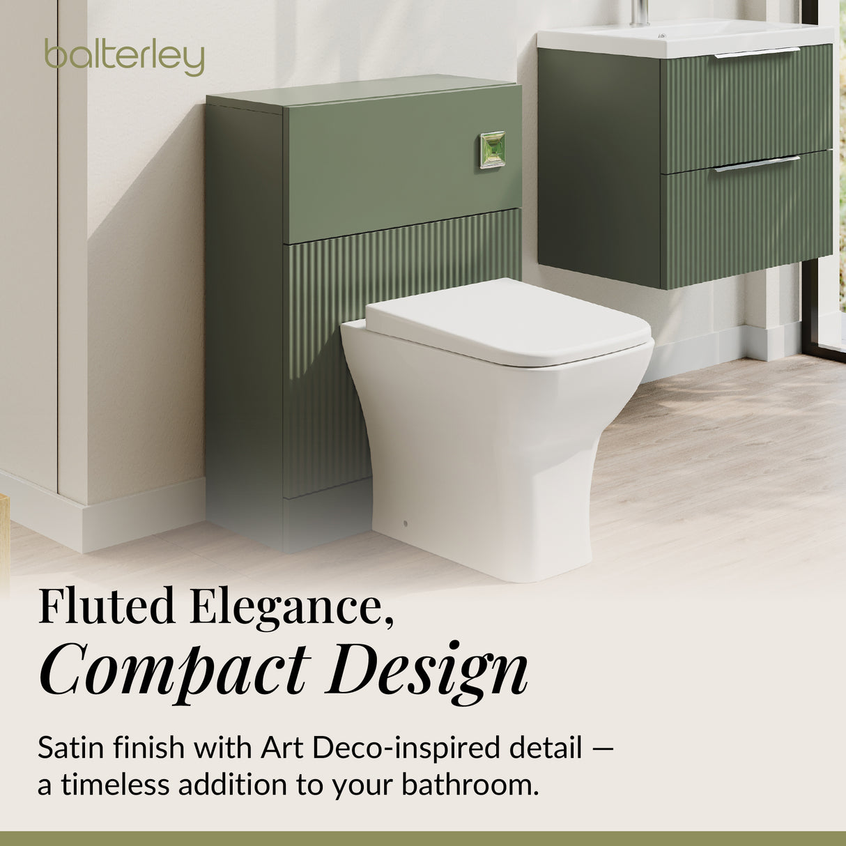 Fluted Front Floor Standing WC Unit, 500mm, Choice of Colour